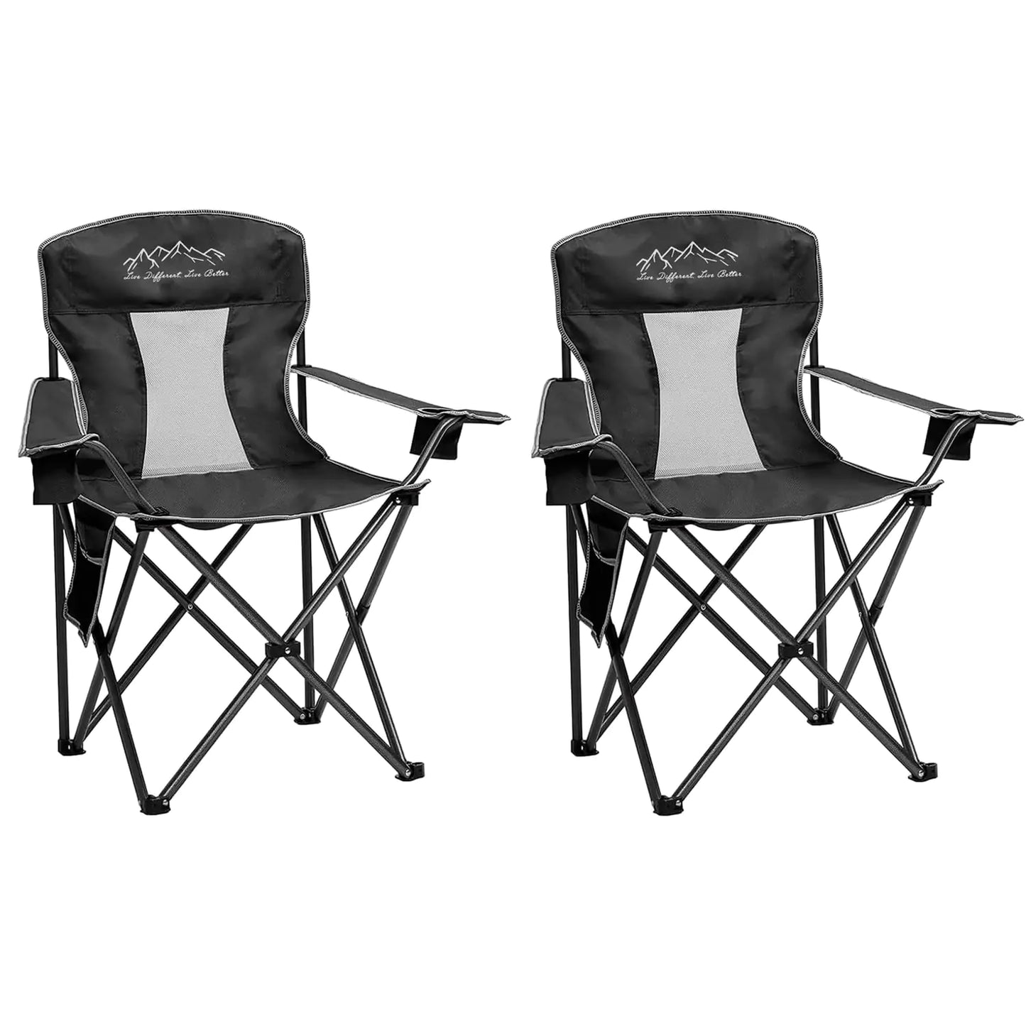 SAILARY Duo Collapsible Camping Chairs with Cooler