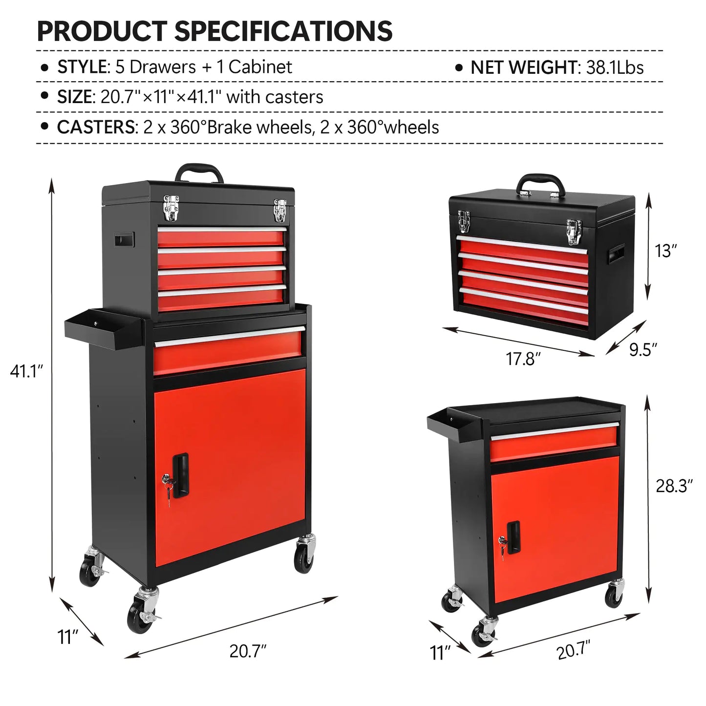 Steelcraft 5-Drawer Tool Cart