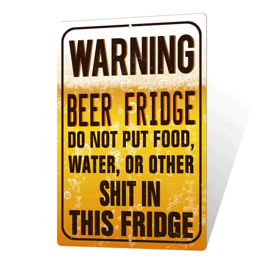 Vintage Beer Warning Metal Sign 12x8