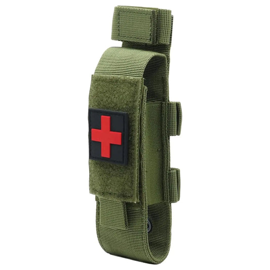 Tactical Molle Tourniquet Holder Portable TQ Military First Aid Equipment Case & Trauma Medical Shear Pouch (Army Green)