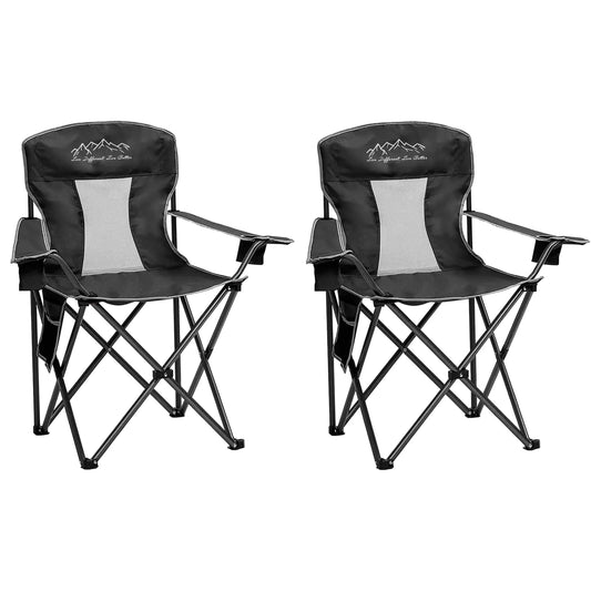 SAILARY Duo Collapsible Camping Chairs with Cooler