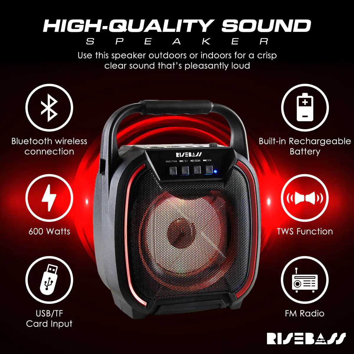 8" 600W TWS Portable Speaker