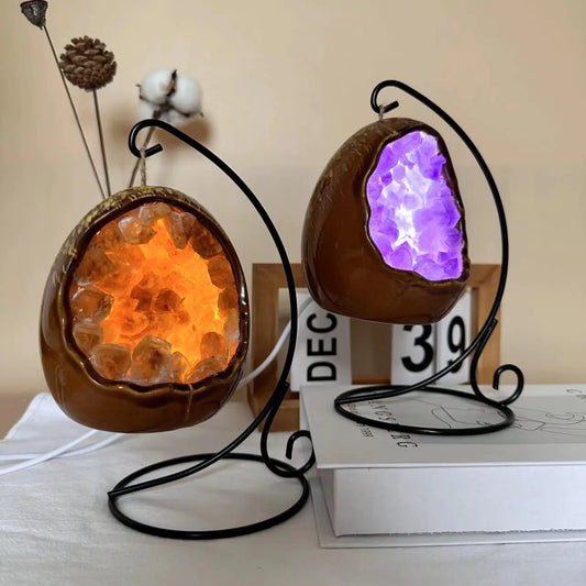 Amethyst Grotto LED Night Lamp