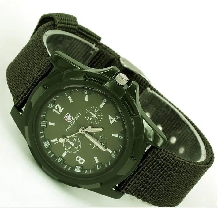 Rugged Canvas Quartz Military Watch