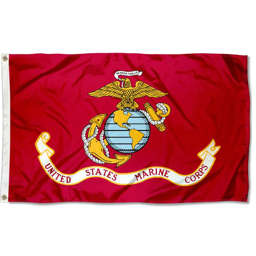 USMC Red 3x5 Official Banner with Grommets